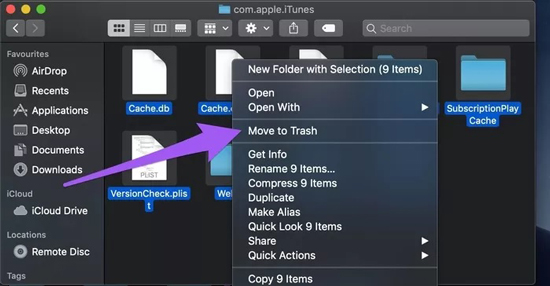 clear apple music cache pc