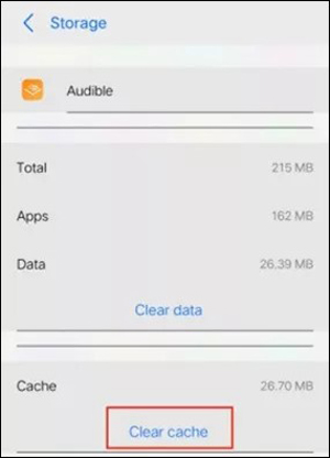 clear audible cache on android