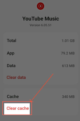 clear youtube music cache to slove youtube music content is unavailable