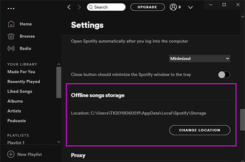 clear spotify app cache
