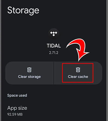 clear tidal cache to fix tidal instagram stories not working