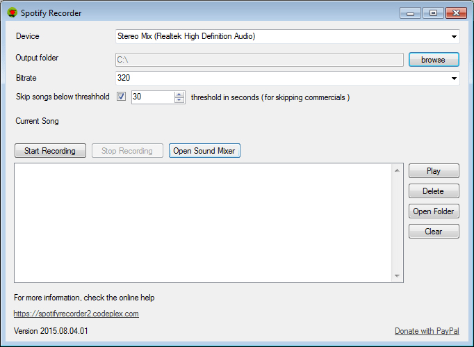 record spotify music for free via codeplex spotify recorder