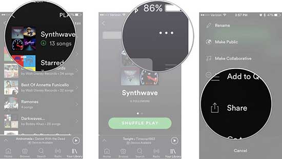 collaborative spotify playlist on mobile