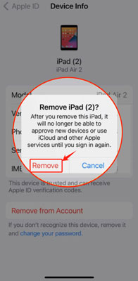 log out apple music by removing a device from account