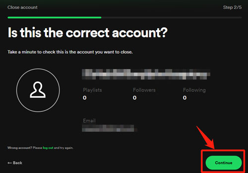 confirm your spotify account info
