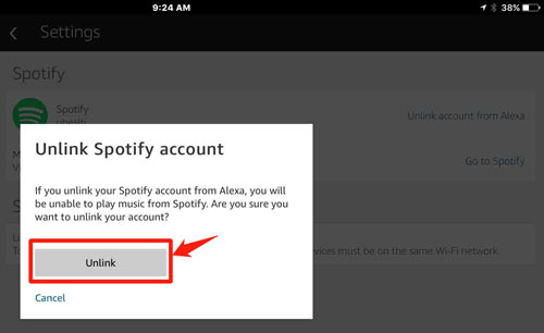 unlink spotify from alexa to fix spotify on echo dot not working issue