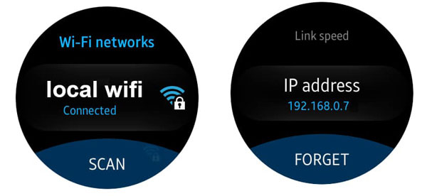 check wifi ip address for galaxy watch