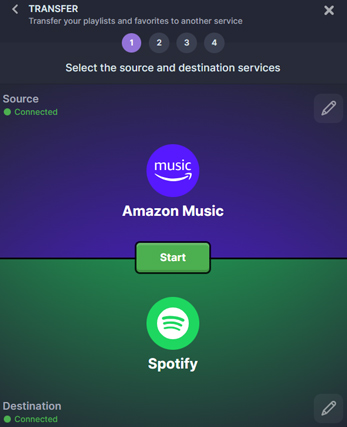 select source and destination