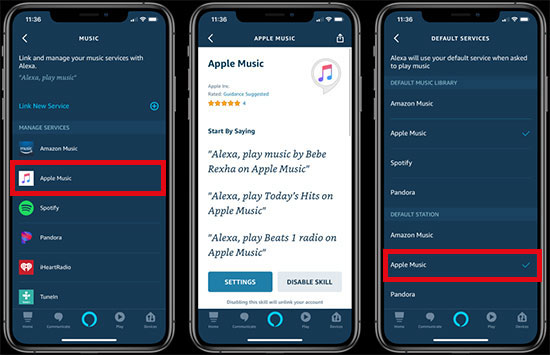 enable apple music to sonos via alexa