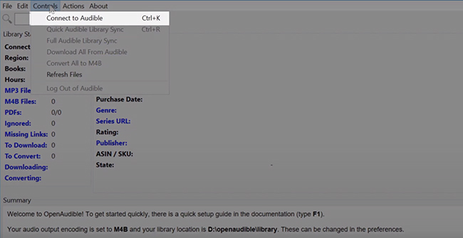 connect audible to openaudible