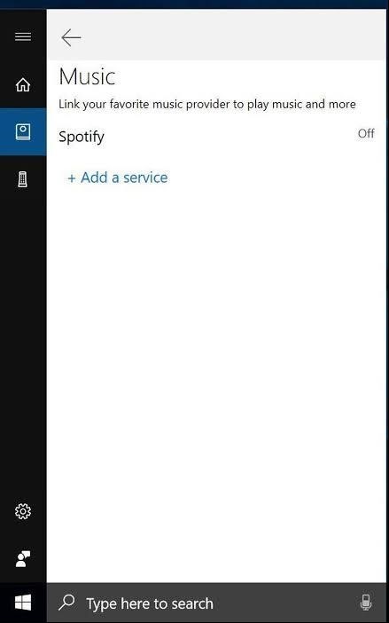 connect cortana to spotify