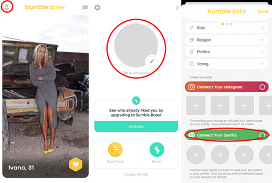connect spotify to bumble profile