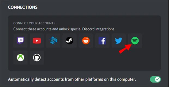 click spotify icon on discord