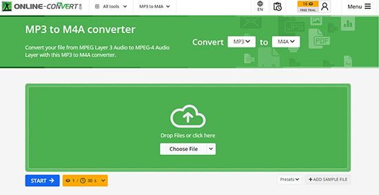 convert spotify to m4a via online converter