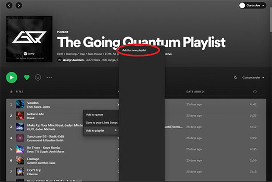 copy spotify playlist
