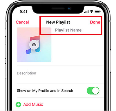 make a playlist on apple music