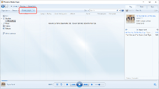 create new playlist on windows media player