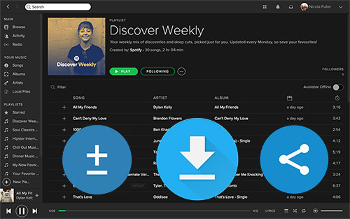 create, share and download spotify playlist