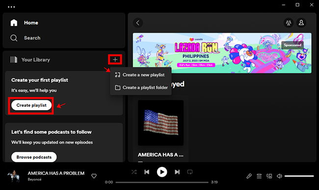 create spotify playlist on desktop