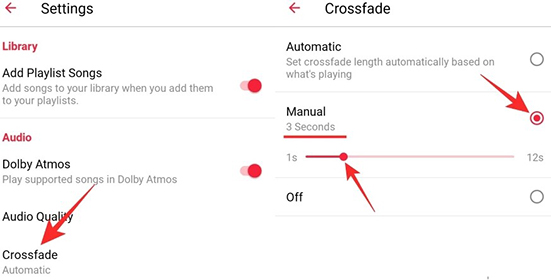 crossfade apple music on android