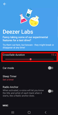 crossfade deezer on android via deezer beta version