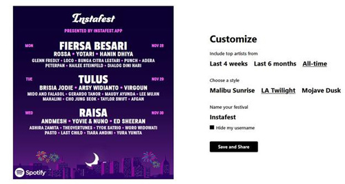 how to get spotify festival lineup customized