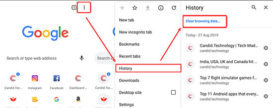 clear web browser cache and cookies