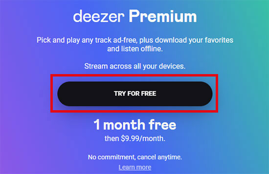 activate deezer free trial