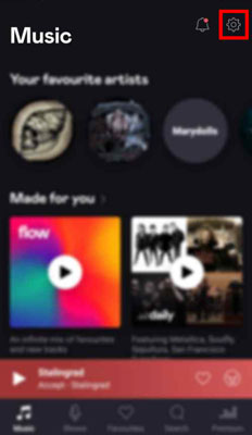 go to deezer app settings on mobile