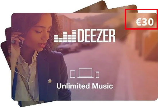 deezer premium for free via gift card