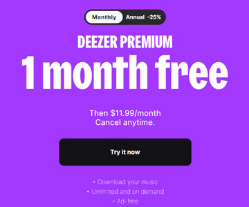 get deezer premium free trial for one month