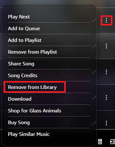 remove amazon music downloads from library