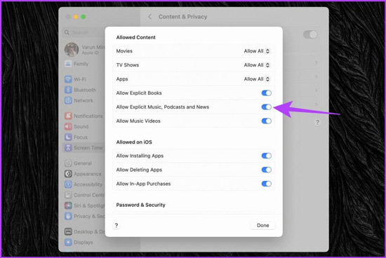 enable apple music explicit content on mac
