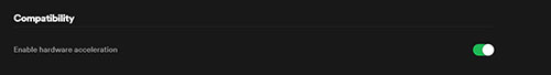 disable spotify hardware acceleration in spotify settings