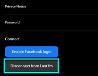 disconnect tidal to last fm on tidal