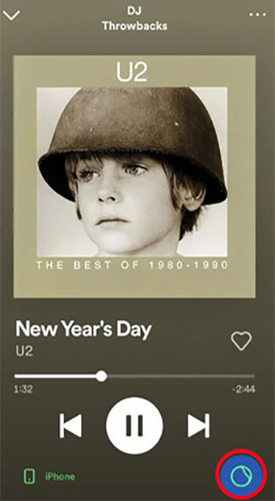 ai dj button on spotify mobile