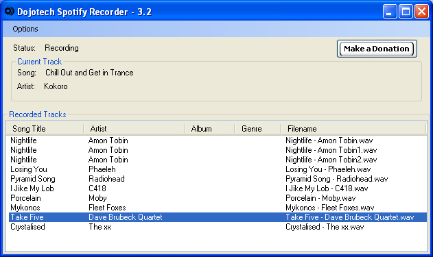 dojotech spotify recorder