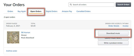 download purchased amazon music