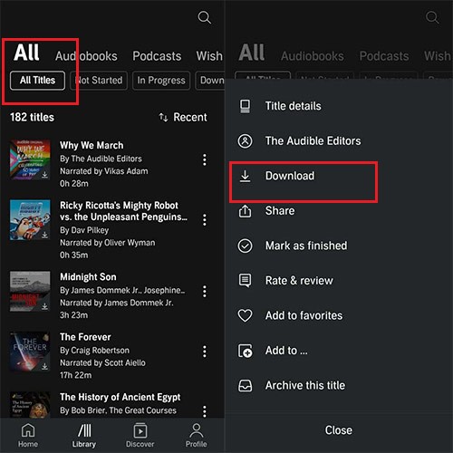 download audible books from android