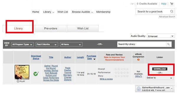 download audible audiobooks via website on mac