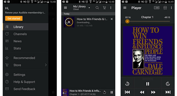 split audiobook into chapters in audile mobile
