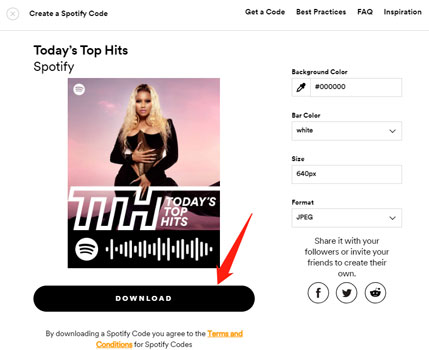download spotify playlist code for sharing