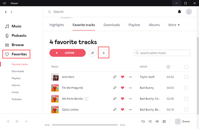 download songs from deezer on pc