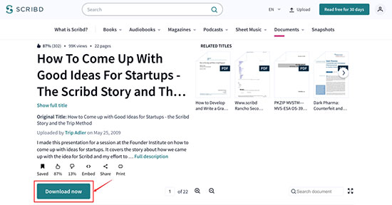 download scribd documents with download option