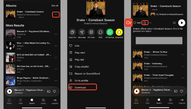 download music from soundcloud to iphone via go or go plus