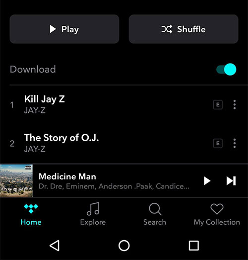 download tidal album to phone