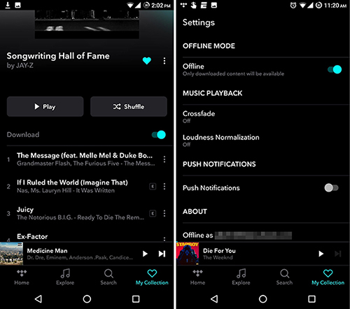 download music on tidal offline