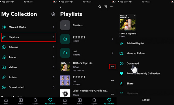 download tidal playlists for streaming on another device
