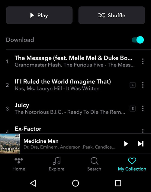 tidal download music on mobile