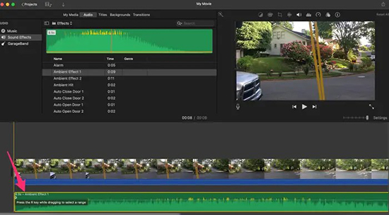 drag and drop apple music to imovie on mac